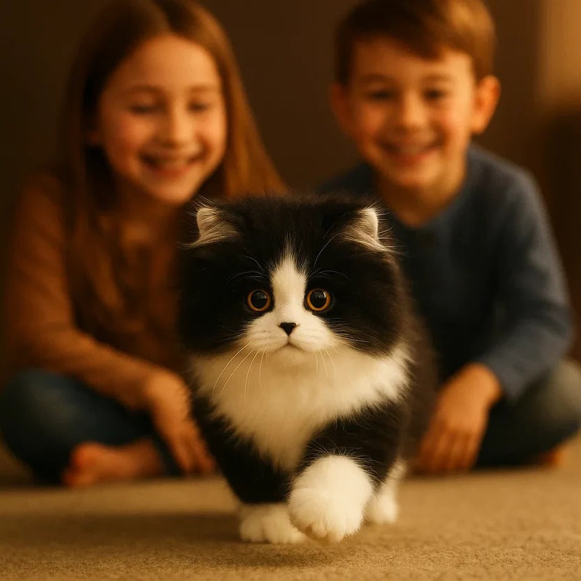Realistic Grey and White Cuddle Cat Toy - Befez