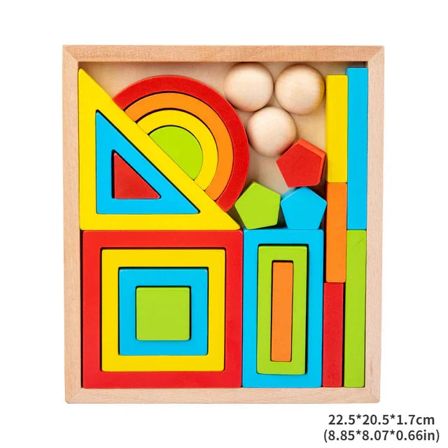 Vibrant Wooden Block Stacking Toy for Kids