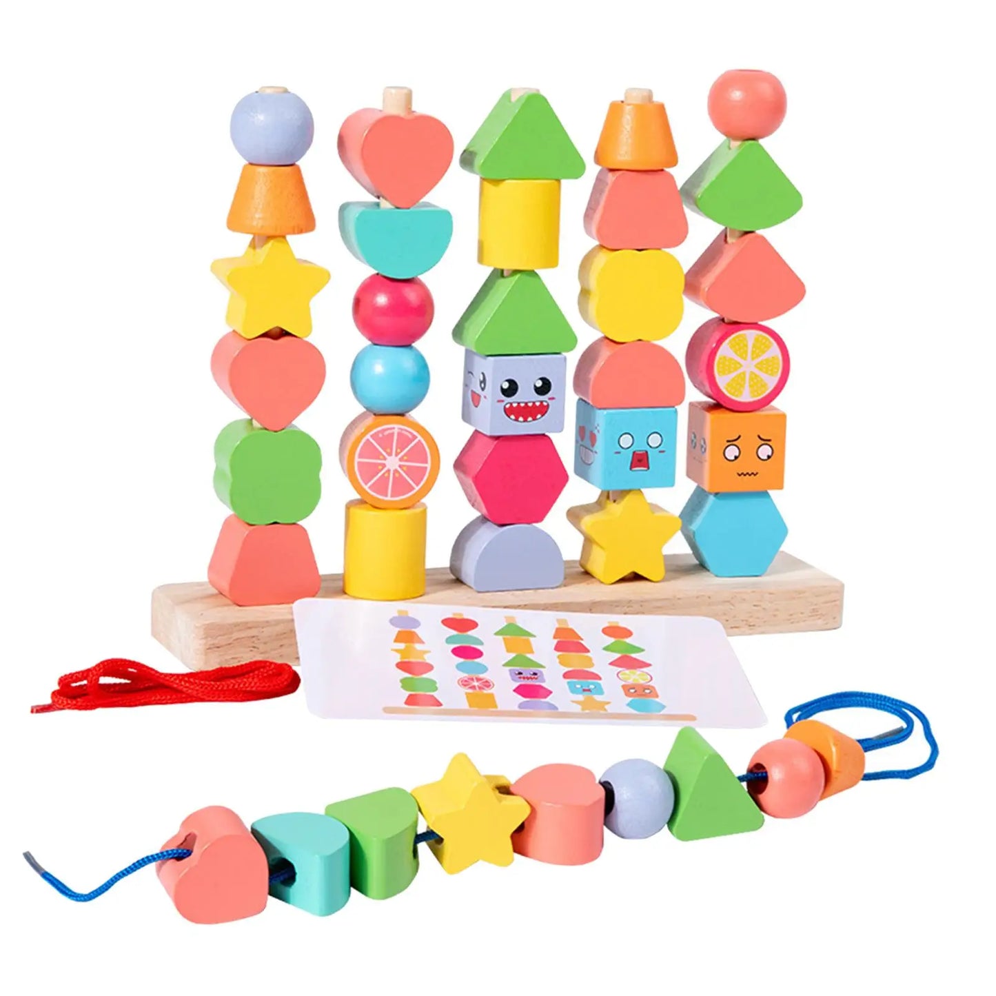 Natural Wood Building Blocks for Children