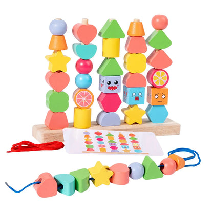 Natural Wood Building Blocks for Children