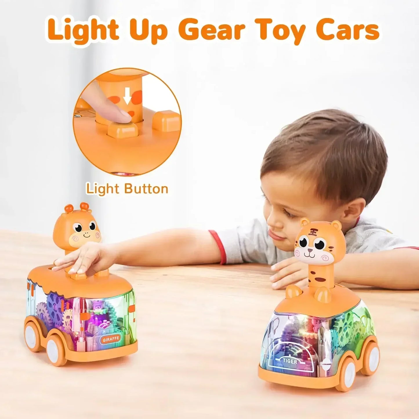 Clear Speed Toy Car with Flashing Lights and Moving Parts