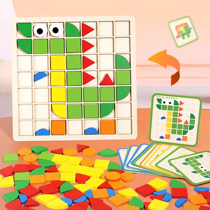 Colorful Wooden Brain Teaser Puzzle Set