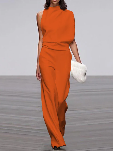 Women's Sleeveless Wide Leg Jumpsuit