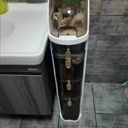 Compact Bathroom Storage Cart on Wheels