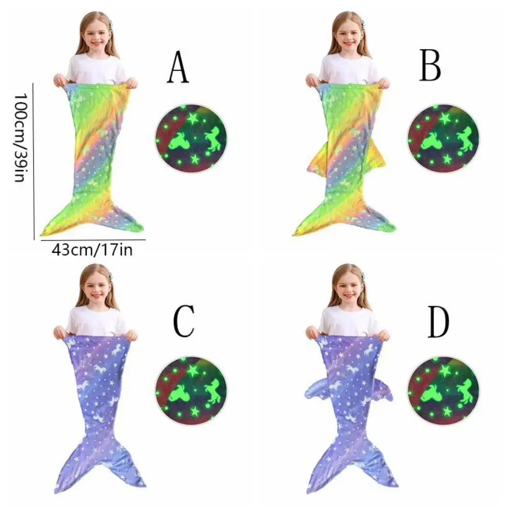 Glittering Ocean Glow Kids Sleeping Bag