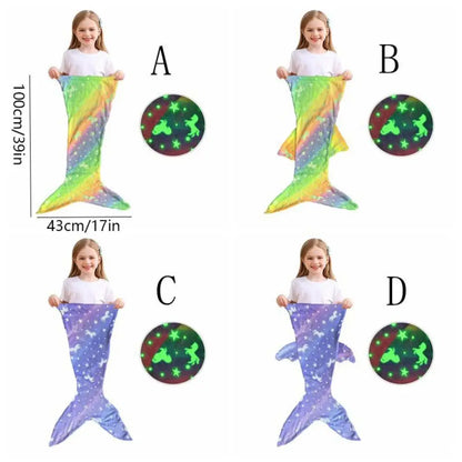 Glittering Ocean Glow Kids Sleeping Bag