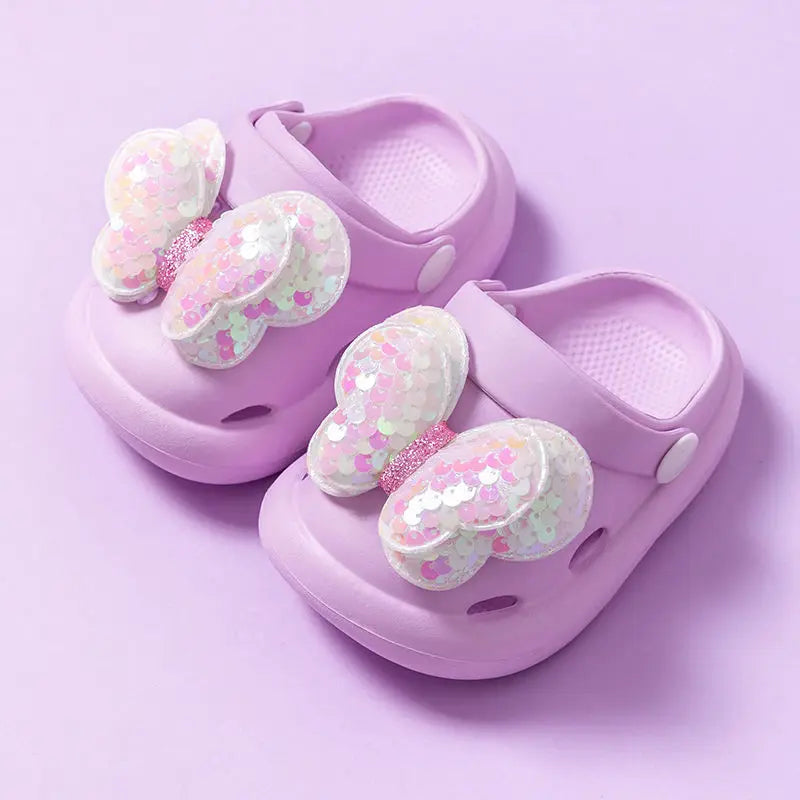 Sparkly Girls Sandals with Glitter Wings