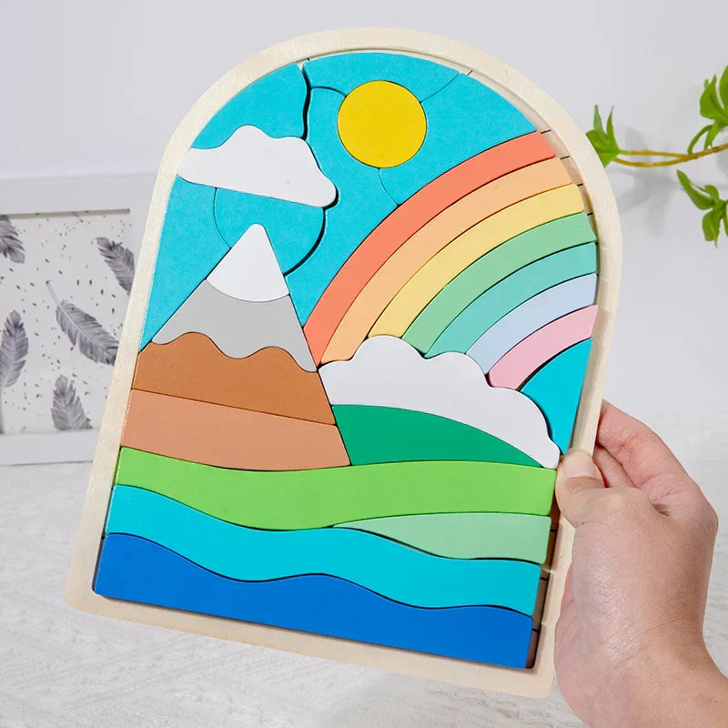 Colorful Kids Rainbow Building Blocks