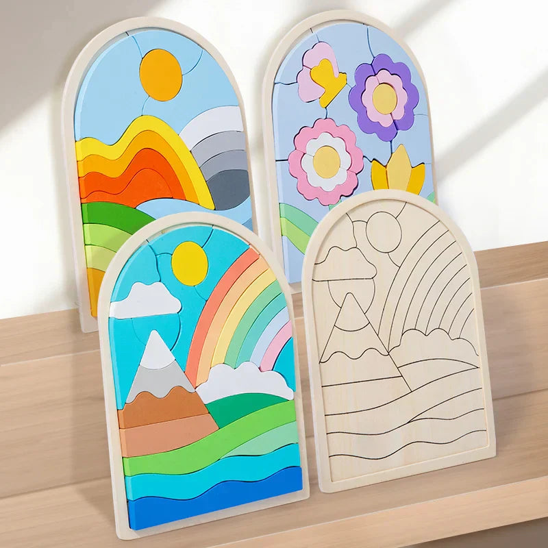 Colorful Kids Rainbow Building Blocks