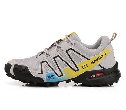 Tough Outdoor Trail Hiking Boots in Blue and Green