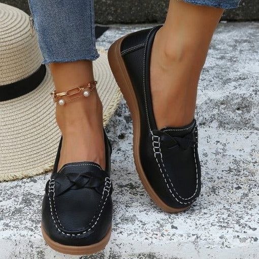 Comfortable Leather Slip On Walking Loafers Shoes