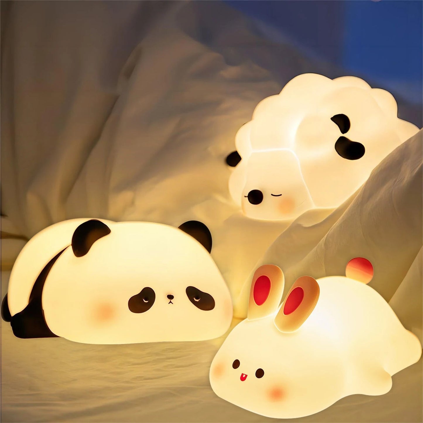 Cute Rabbit Night Light for Kids Soft Glow Lamp