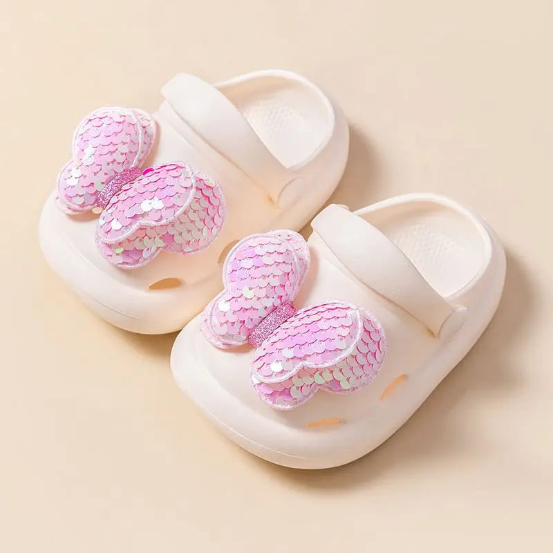 Sparkly Girls Sandals with Glitter Wings
