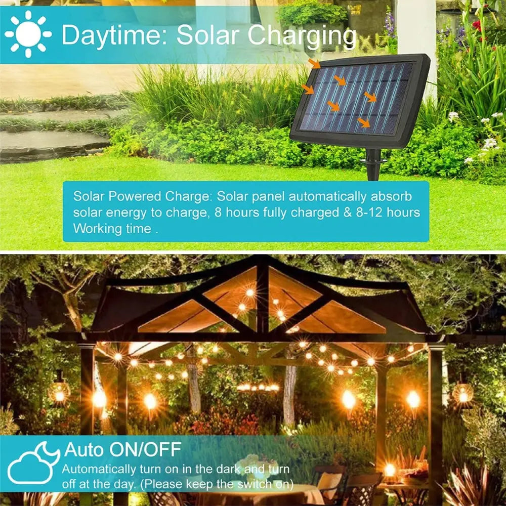 Outdoor LED Solar String Lanterns Deluxe