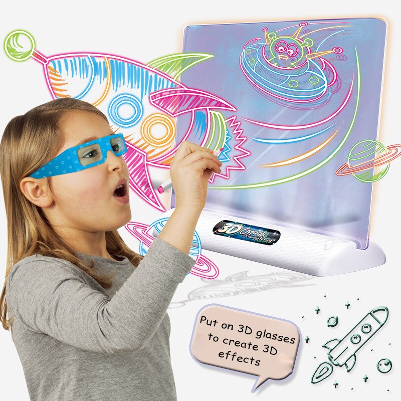 Colorful Kids LED Drawing Tablet with Fun Effects