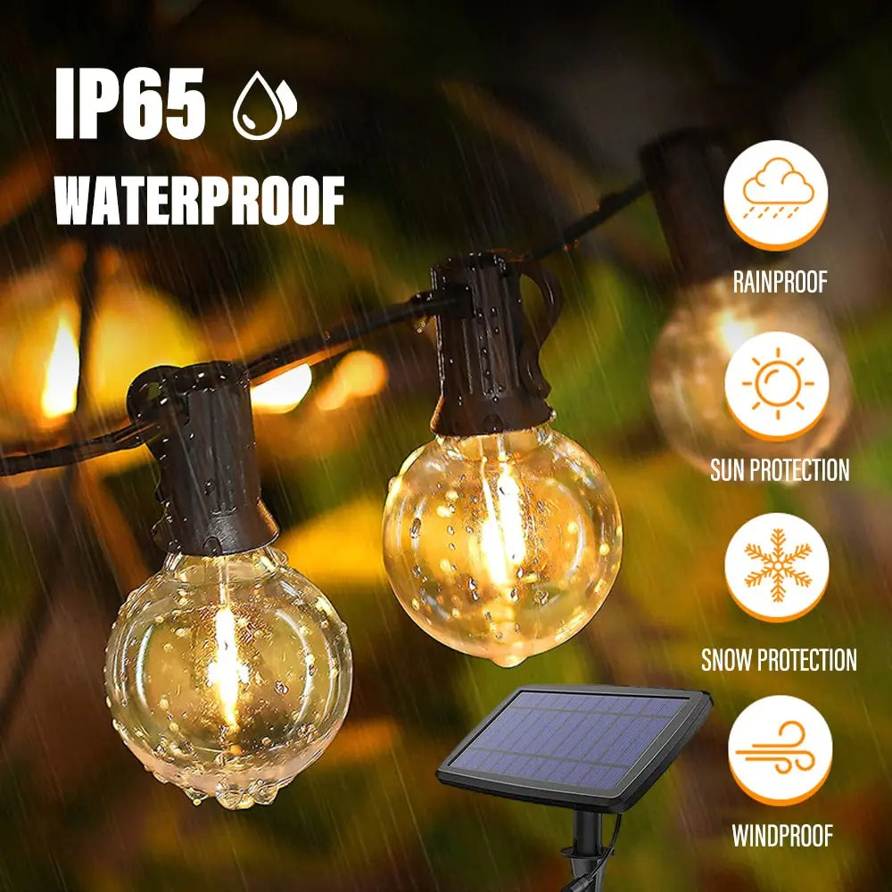 Outdoor LED Solar String Lanterns Deluxe