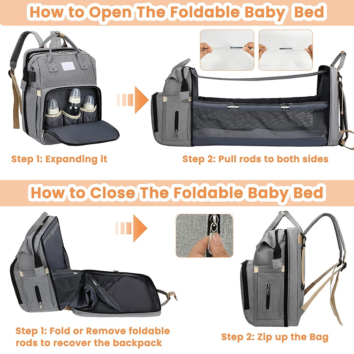 Practical Multipurpose Baby Diaper Bag