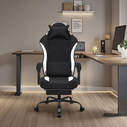 Comfy Game Chair With Adjustable Footrest