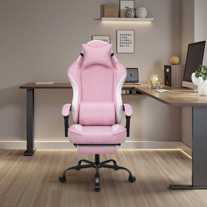 Comfy Game Chair With Adjustable Footrest