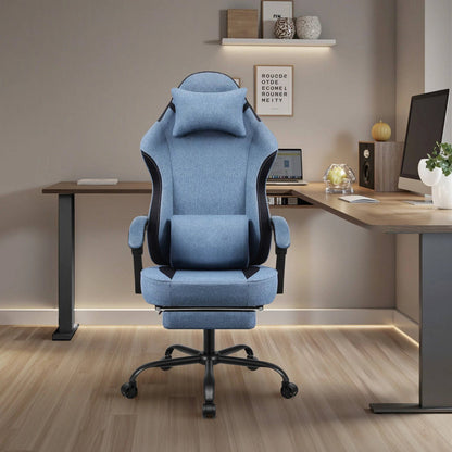 Comfy Game Chair With Adjustable Footrest