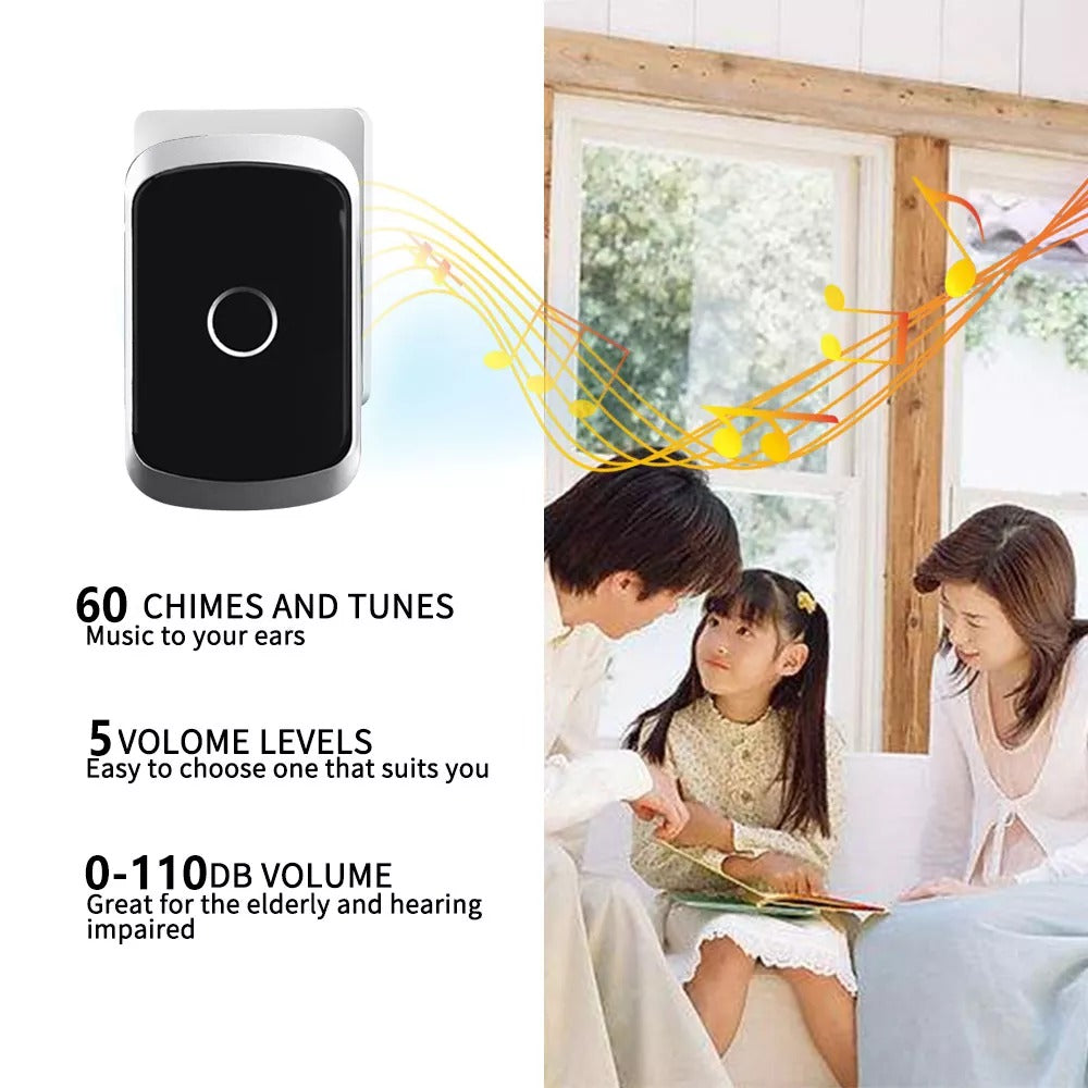 Wireless Waterproof Doorbell with LED Light & 36 Melodies