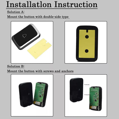 Wireless Waterproof Doorbell with LED Light & 36 Melodies