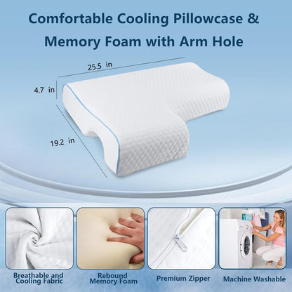 Comfortable Cuddling Pillow for Couples with Armrest