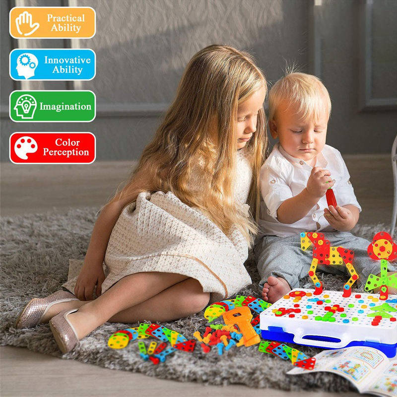 Children's Large Block Building Set 237 Pieces