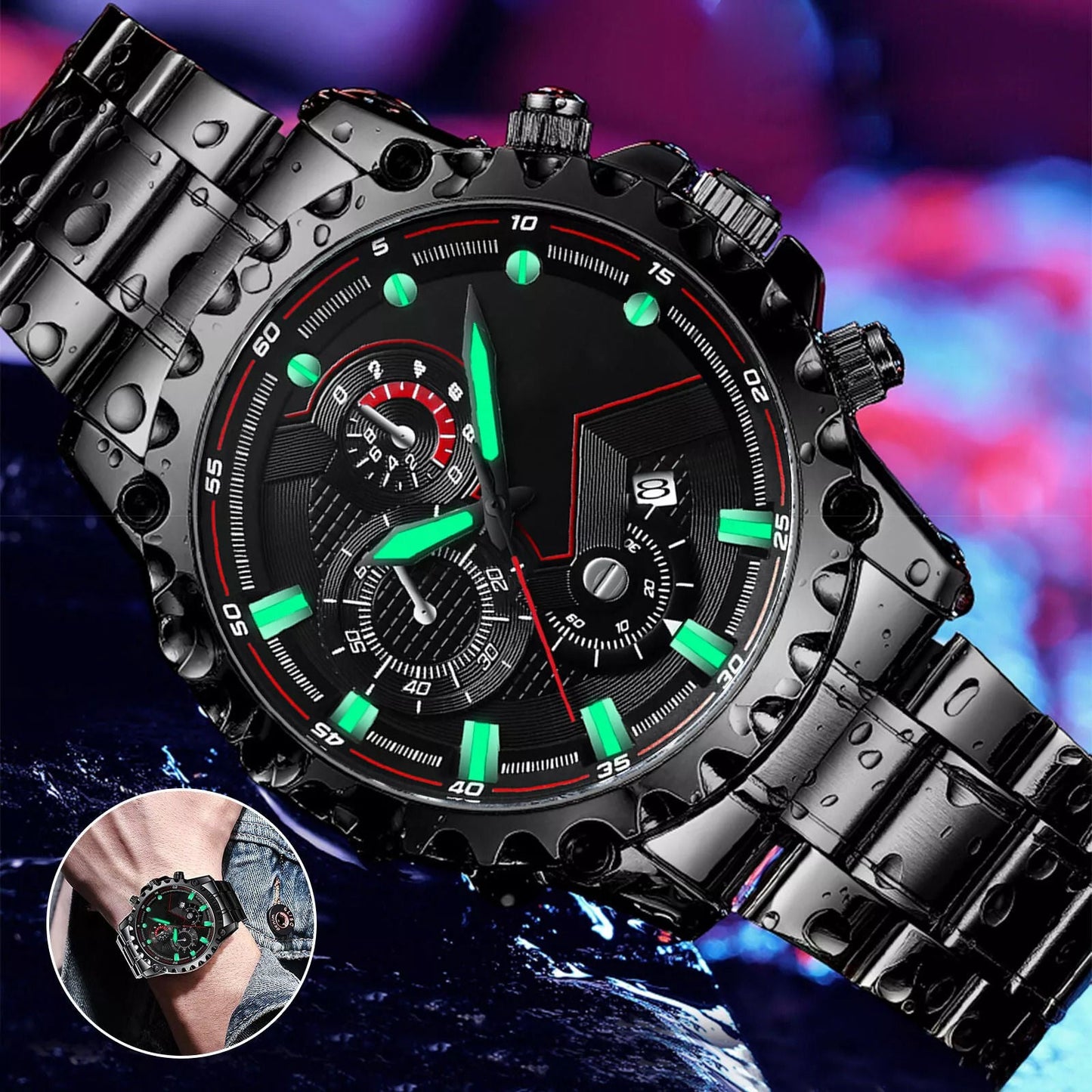 Rugged Metal Quartz Water Resistant Sports Watch - Befez