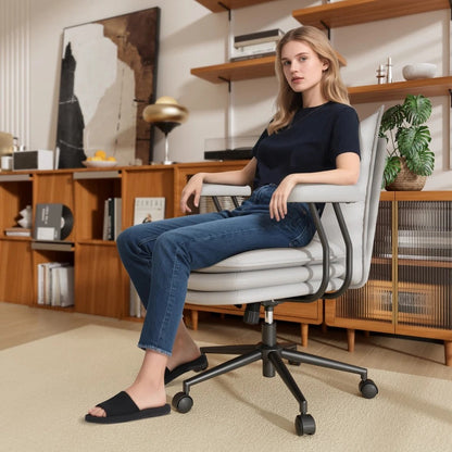 Real Leather Office Chair Ergonomic