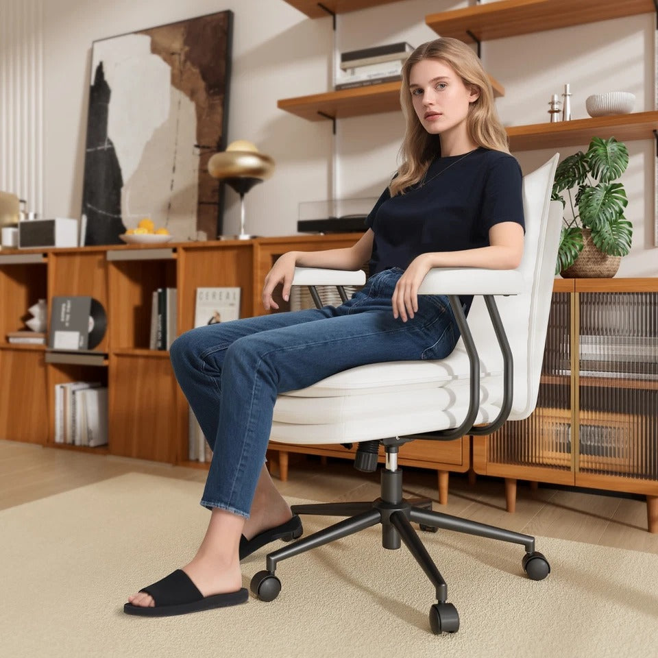 Real Leather Office Chair Ergonomic