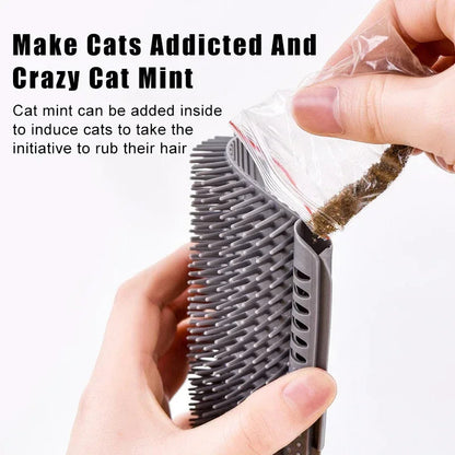 Pet Grooming Cat Wall Brush with Catnip