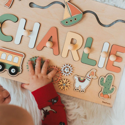 Custom Engraved Wooden Name Jigsaw Puzzle