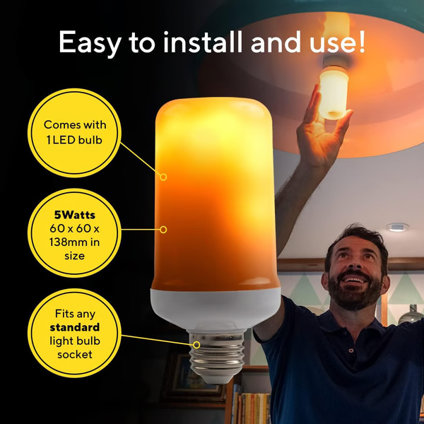 Warm Flickering LED Fire Light Bulb