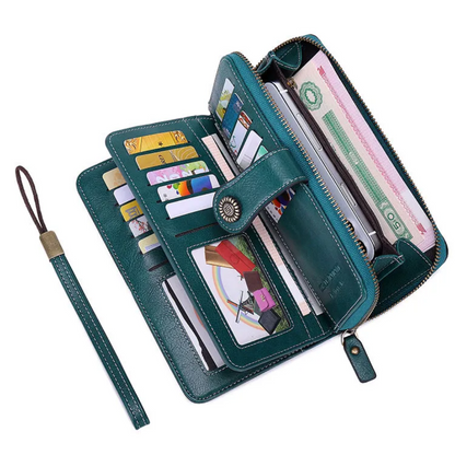 Fashionable Genuine Leather Wristlet Wallet