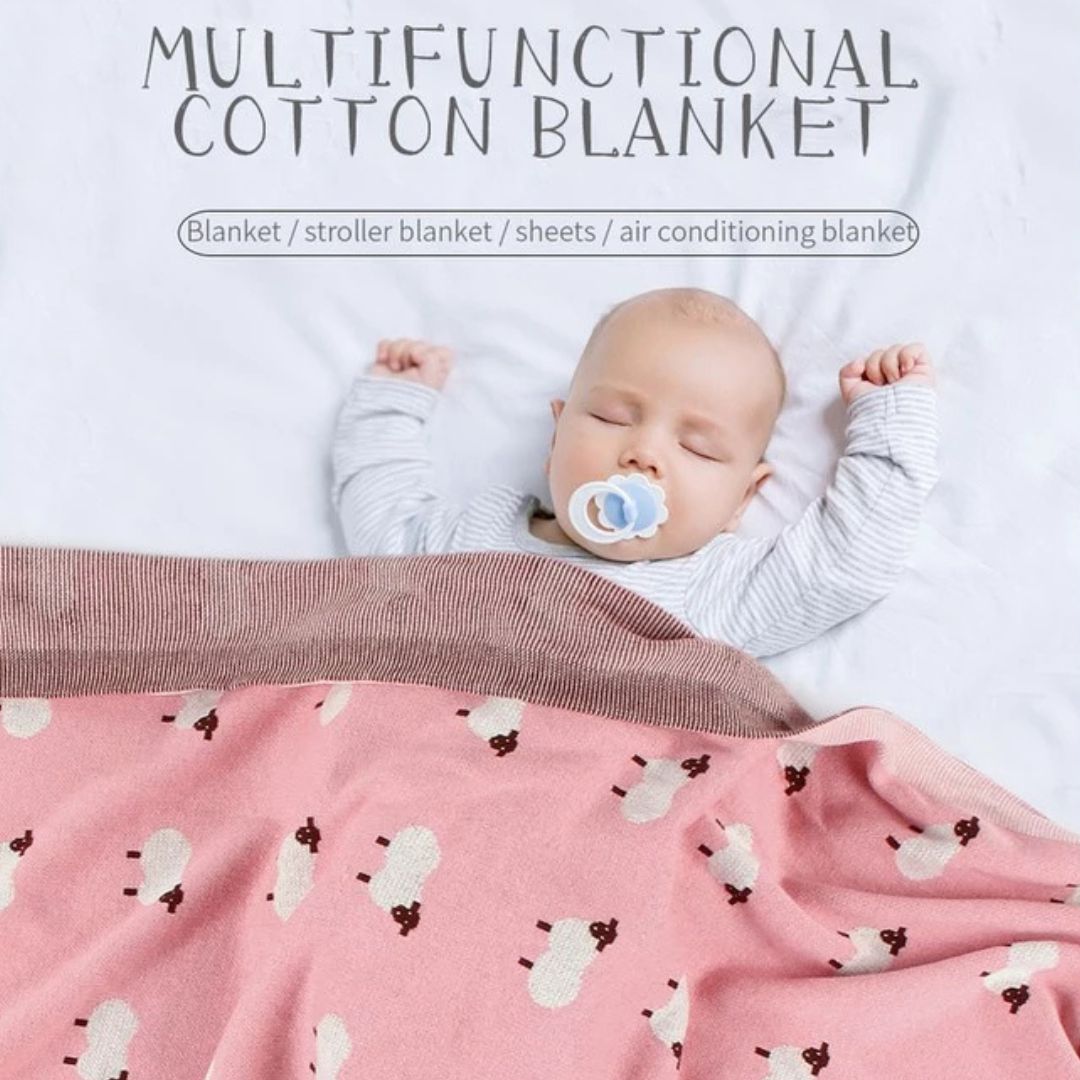 Cozy Baby Blanket with Cute Sheep Design
