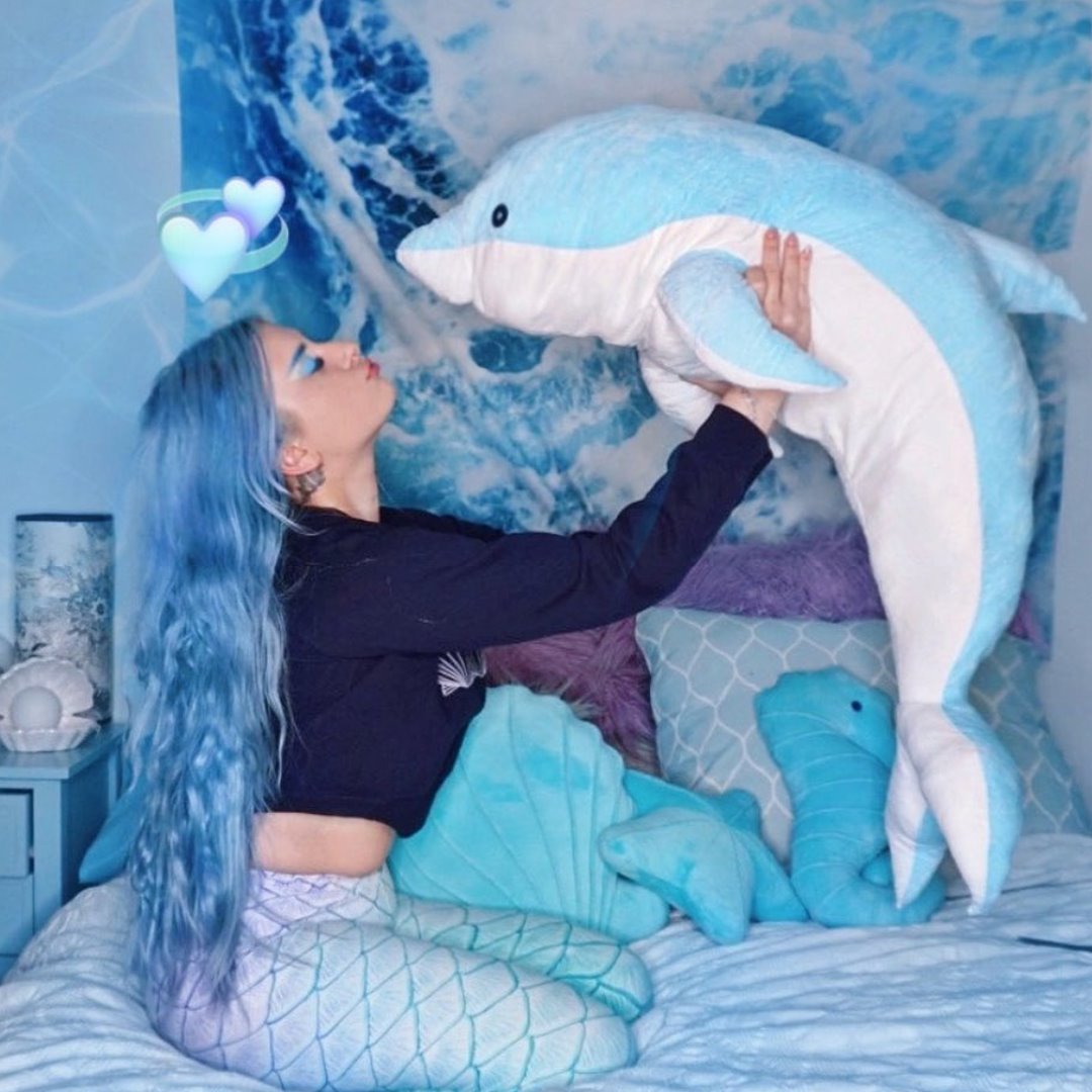 Colorful Dolphin Aqua Pink Figure