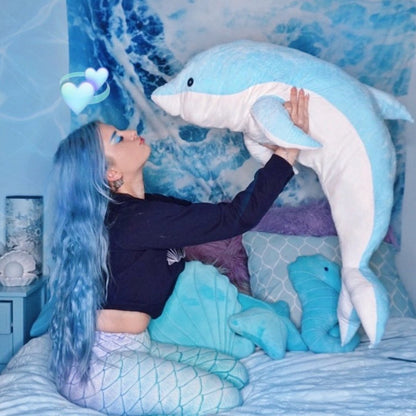 Colorful Dolphin Aqua Pink Figure
