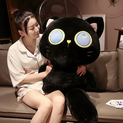 Cute Blue Eyed Black Kitten Plush Toy