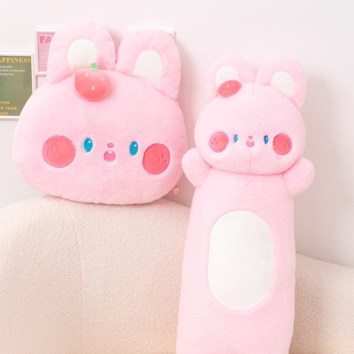 Cuddly Soft Pink Bunny Stuffed Animal Toy