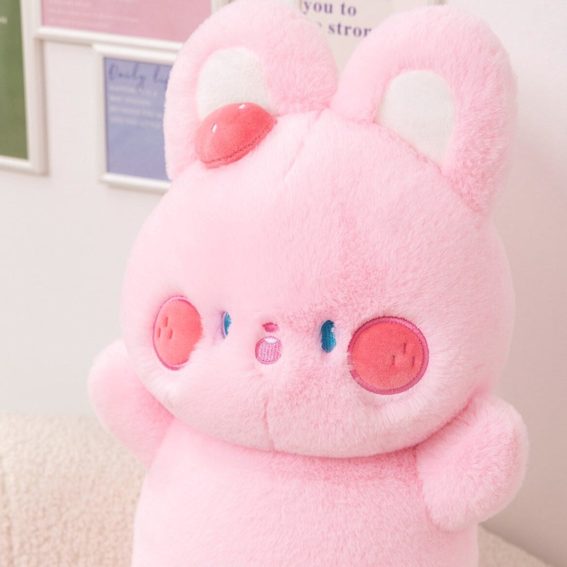 Cuddly Soft Pink Bunny Stuffed Animal Toy