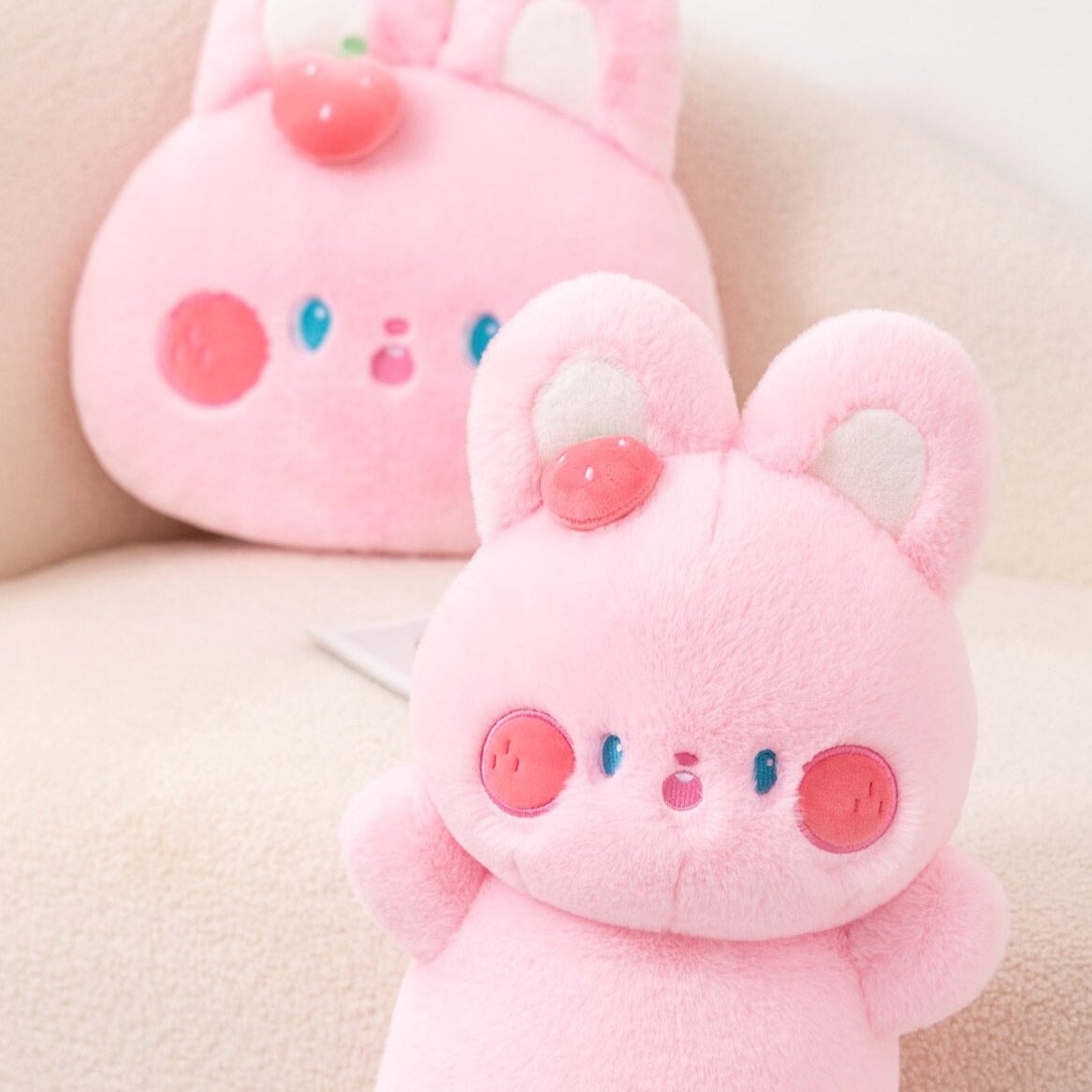 Cuddly Soft Pink Bunny Stuffed Animal Toy