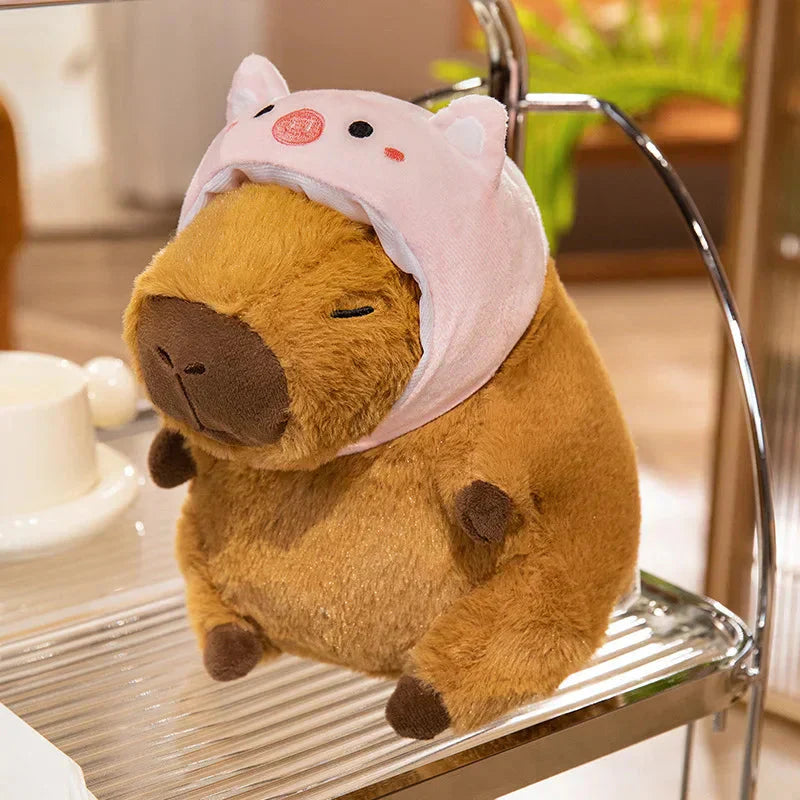 Cute Plush Capybara Toy with Adorable Hat