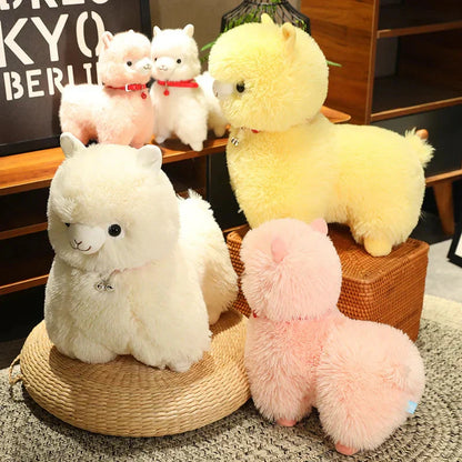 Soft Cuddly Alpaca Plush Toys with Sounding Bell