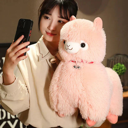Soft Cuddly Alpaca Plush Toys with Sounding Bell