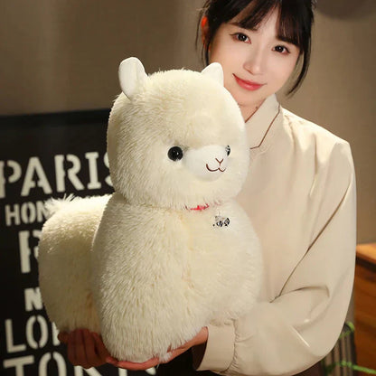 Soft Cuddly Alpaca Plush Toys with Sounding Bell