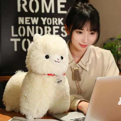 Soft Cuddly Alpaca Plush Toys with Sounding Bell