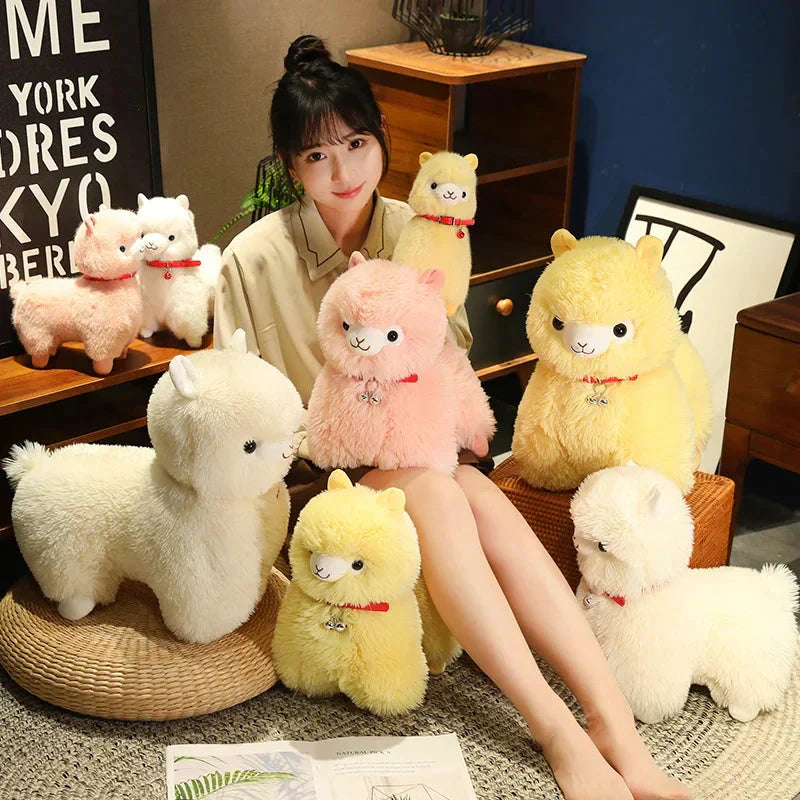 Soft Cuddly Alpaca Plush Toys with Sounding Bell - Befez