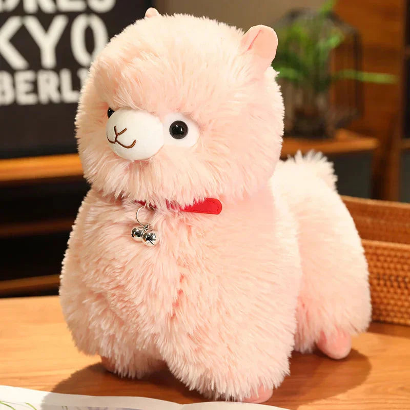 Soft Cuddly Alpaca Plush Toys with Sounding Bell