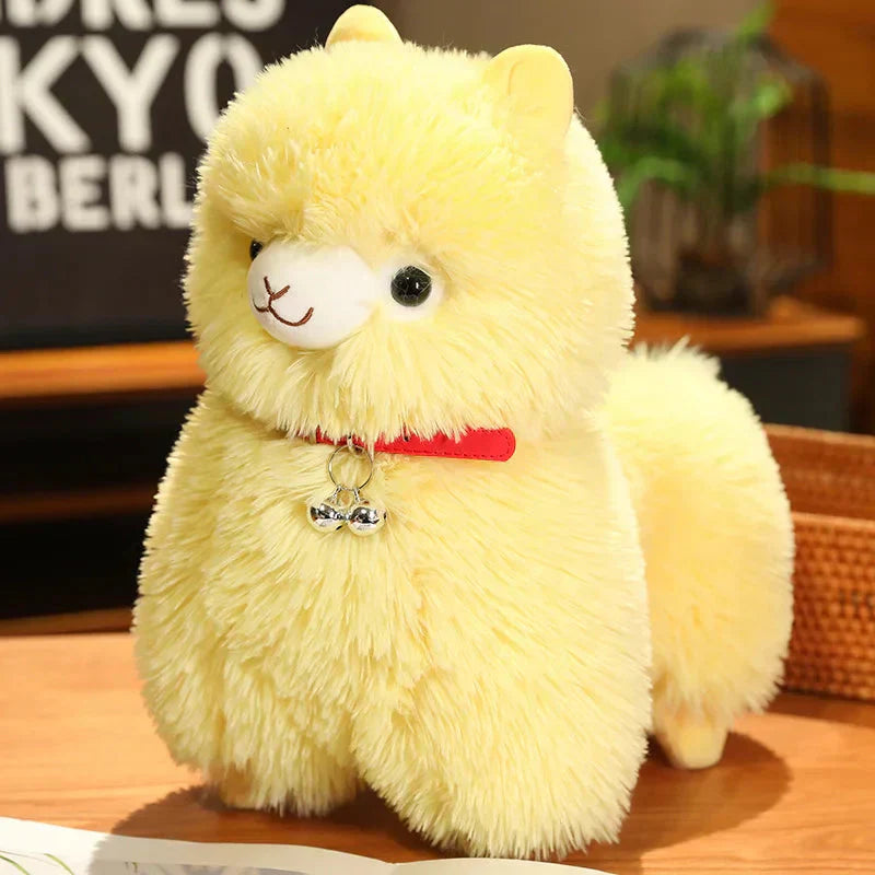 Soft Cuddly Alpaca Plush Toys with Sounding Bell